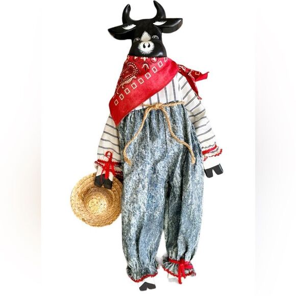 Vintage Wooden Cow Shelf Sitter Decorative Accent Farmhouse Home Decor. - Picture 5 of 11